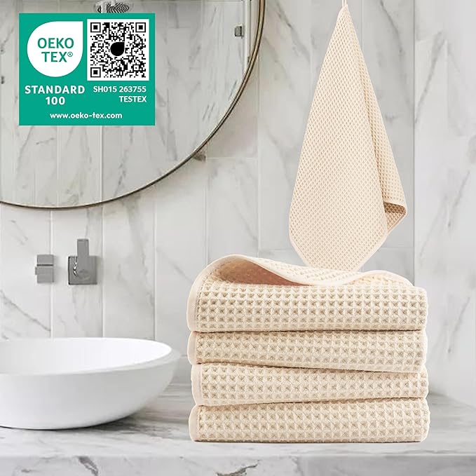POLYTE 430 GSM Microfiber Lint Free Hand Towel, 16 x 30 in, 4 Pack