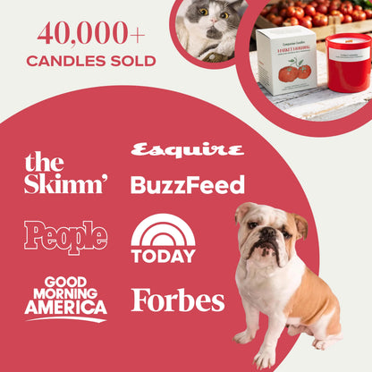 Companion Candles Market Morning Pet Friendly Candle - Heirloom Tomato & Tigergrass - Coconut Soy Wax Non Toxic Candle with Wood Wick, Pet Odor Eliminator, 50hr Burn, Made in USA, 11.8oz