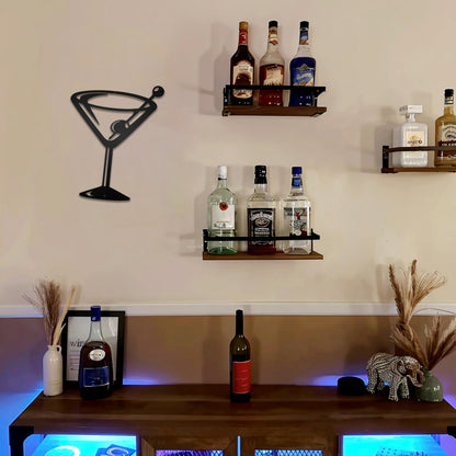 AWISBI Metal Martini Glass Decor, Bar Cart Bourbon Wall Art, Beer Gin Decor For Home Bar, Man Cave, Cafe Pub, Kitchen, Gifts For Alcohol Lovers, Husband, Men Or Boyfriend