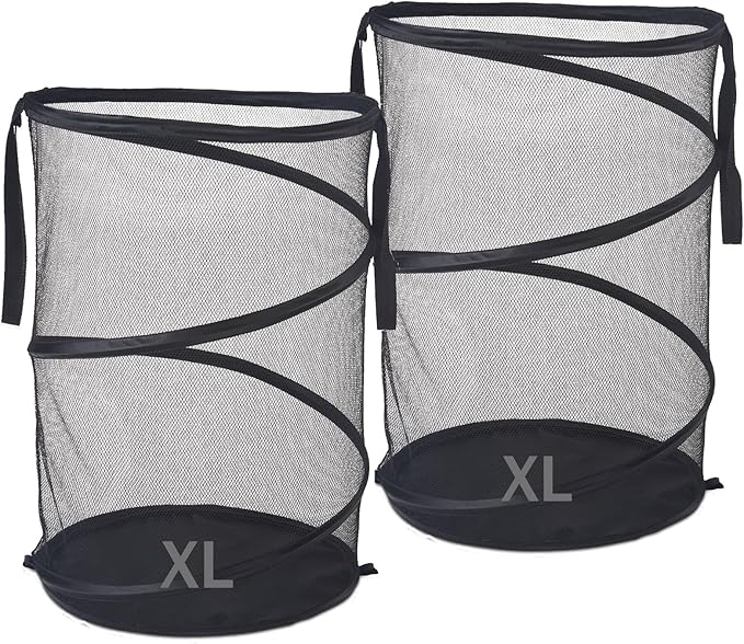Seiritex 2Pcs Mesh Popup Laundry Hamper 115L Extra Large Collapsible Laundry