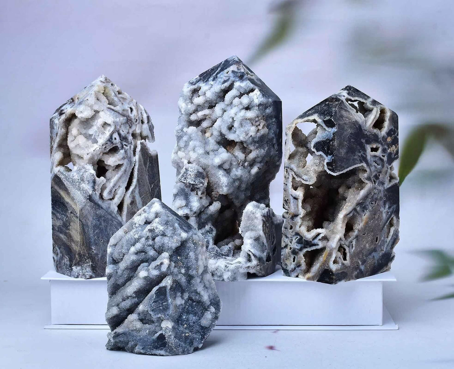 FZBHRO Large Sphalerite Geode Towers Crystal Point Obelisk Irregular Shape Healing Crystal Stone Wand Meditation Gift 0.8-1.3 Pound