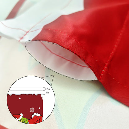 Cuteiush Christmas Kitchen Curtain Valances Winter Holiday Festive Small Window Decoration, Red and Green Farmhouse Xmas Design, 52x18inchx1, 26x36inchx2, 3 Panel, Rod Pocket