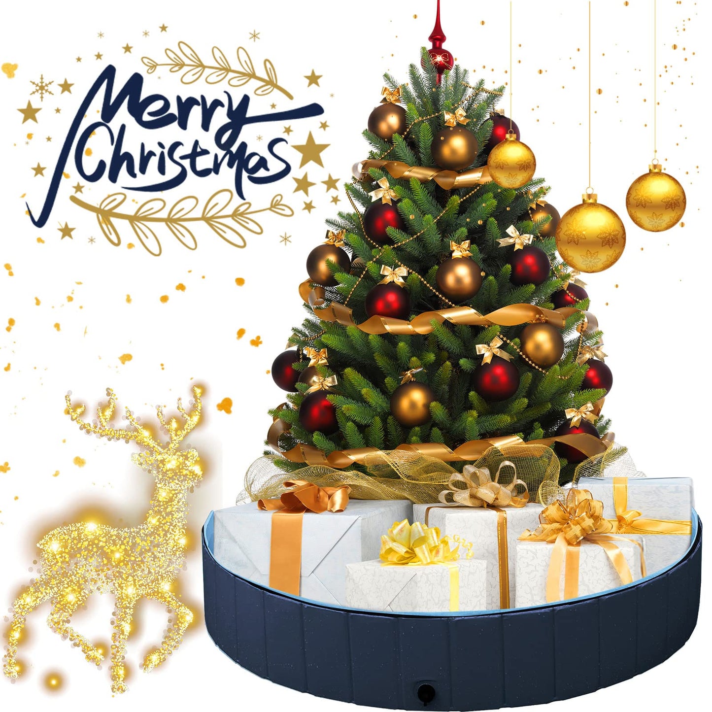 SUNWUKING Collapsible Sand and Water Table for Toddler - Portable Baby Sensory Play Pit with Foldable Design, Summer Fun, Creative Play, Pet Bathing, Ball Pit Games and Small Sandbox - Easy to Store