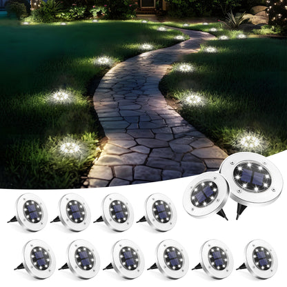 SOLPEX Solar Lights Outdoor Waterproof, 12 Pack Solar Ground Lights, Solar Garden Lights Landscape Lighting for Pathway Driveway Patio Backyard Walkway (Cool White)