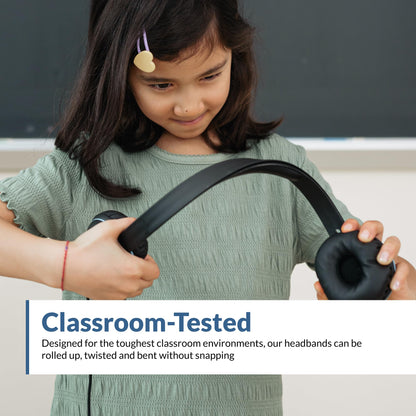 Cyber Acoustics Stereo USB Headset (AC-5008A), in-line Controls for Volume & Mic Mute, Adjustable Mic Boom for PC & Mac, Perfect for Classroom or Home