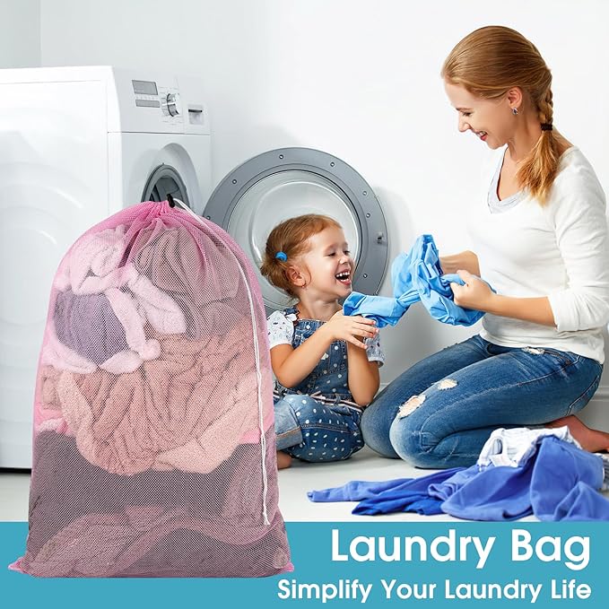 2 Pack Mesh Laundry Bags, 23 x 34 Inches Heavy Duty Mesh Laundry Bag, Large