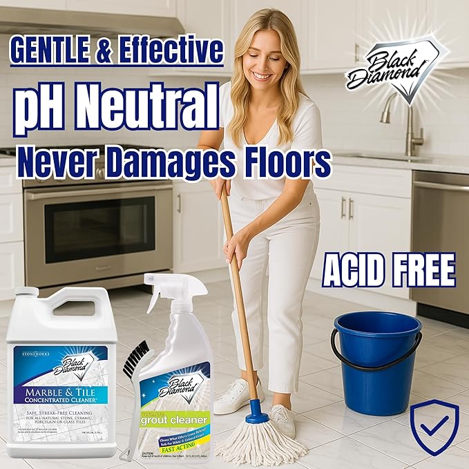 Black Diamond Stoneworks Marble & Tile Cleaner Gallon + Ultimate Grout Cleaner