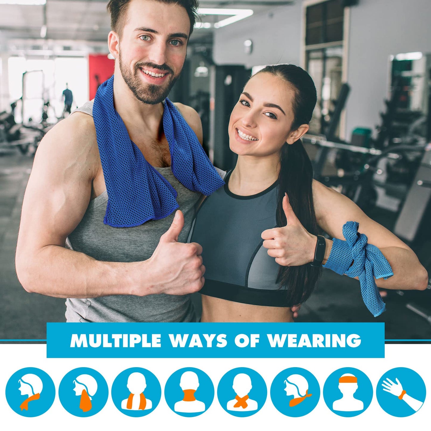 Honoson 20 Pack Cooling Towels,35 x 12 Inch Ice Breathable Soft Chilly Sweat Rag Microfiber Workout Rags for Gym Cooling Towels for Neck and Face for Yoga Golf Sport Running Gym Workout