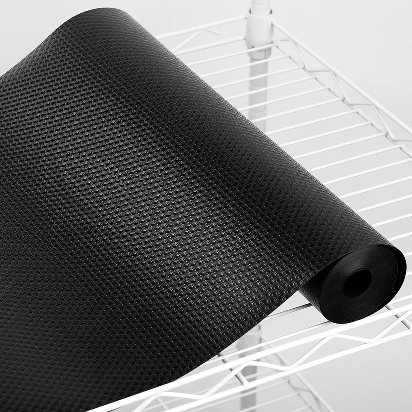 Janeart 13-Inch Wire Shelf Liner: Easy to Cut Black Plastic Pantry Shelving Liner 13" x 12 FT - Waterproof Thick Small Drawer Mat for Wire Shelves