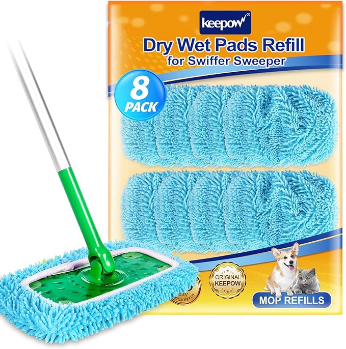 KEEPOW Wet Pads Refill for Swiffer Sweeper Mop and Sweep & Mop Deluxe