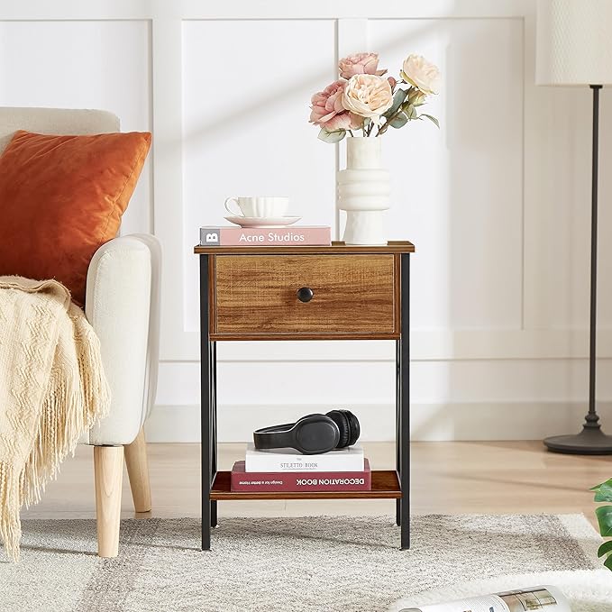 VECELO Nightstands Set of 2, Modern Bedside End Tables, Night Stands