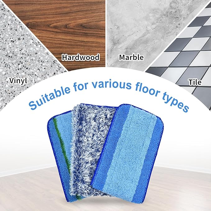 8 Pack Microfiber Cleaning Pad for Bona Mop Hardwood & Hard Surface Floors Dry