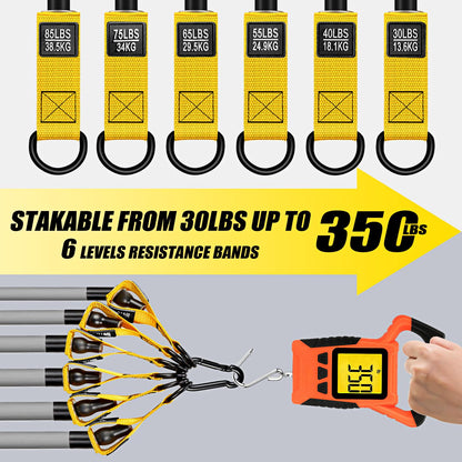 WOQQW Heavy Resistance Bands, 350lbs Resistance Bands Set for Men, Exercise Bands with Handles, Door Anchor, Weights Workout Bands for Muscle and Strength Training - Home Gym Workout Equipment