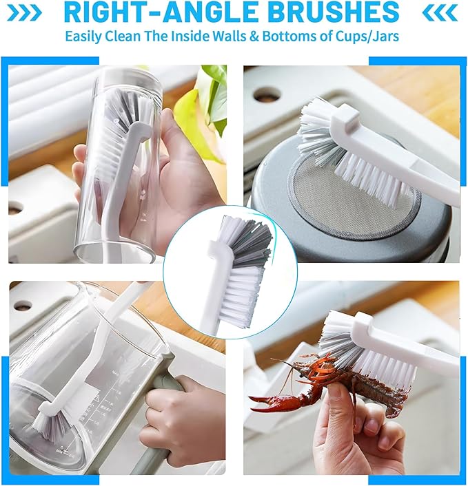 15Pcs Crevice Cleaning Brush Set, Hard Bristle Scrub Brushes Tools