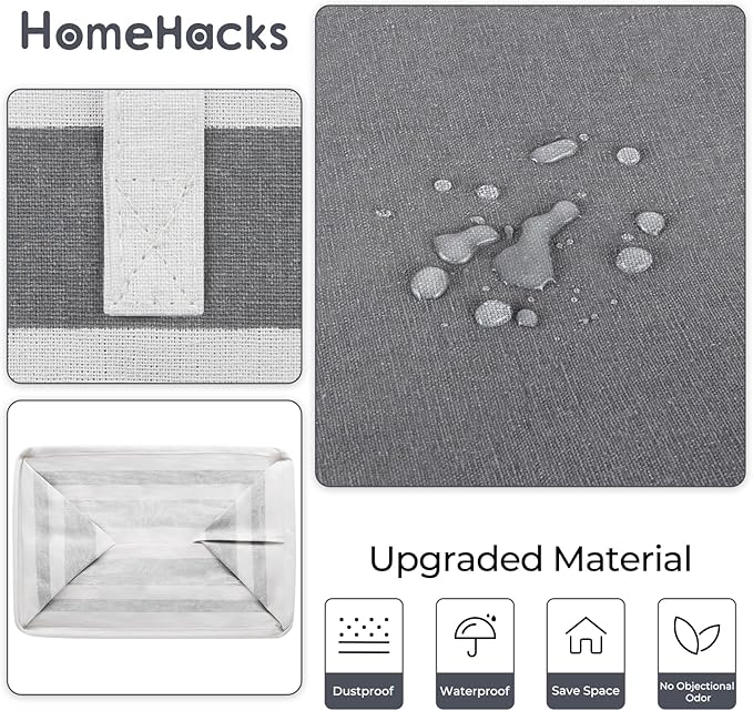 HomeHacks 4-Pack Large Laundry Basket, 75L Each Waterproof, Freestanding