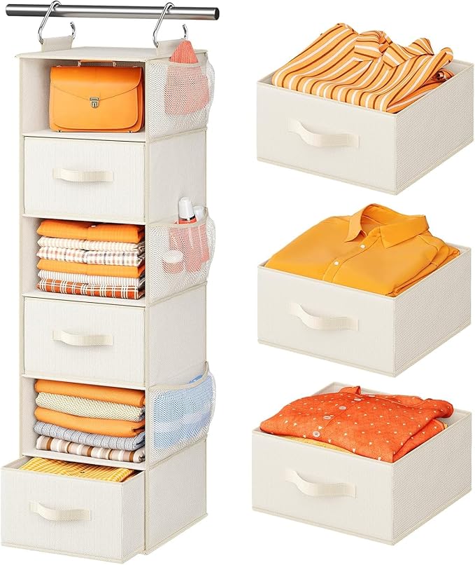 Pipishell Hanging Closet Organizer 6-Shelf, Hanging Shelves