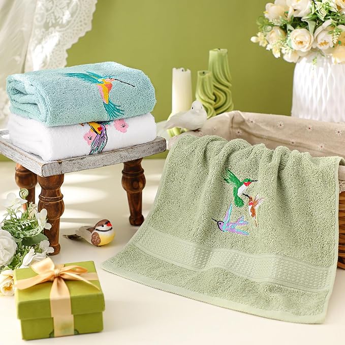 3 Pcs Hummingbird Hand Towels Farmhouse Garden Hummingbird Bathroom Decor 14x29