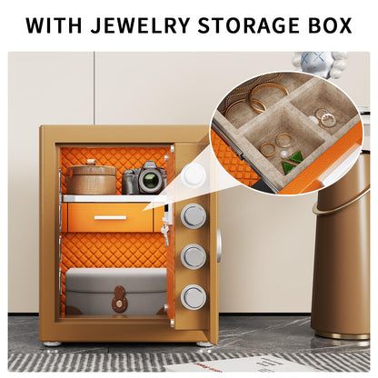 Safe box,2.0 Cu ft Home Safety with Fireproof Waterproof Bag,Digital Electronic Keypad Cabinet safe,Document Safe with LED Light and Built-In Drawer storage for Money Firearm Documents Medicines