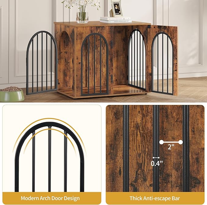 Hzuaneri 26.8'' Wooden Dog Crate Furniture, Indoor Dog Kennel Dogs Cage