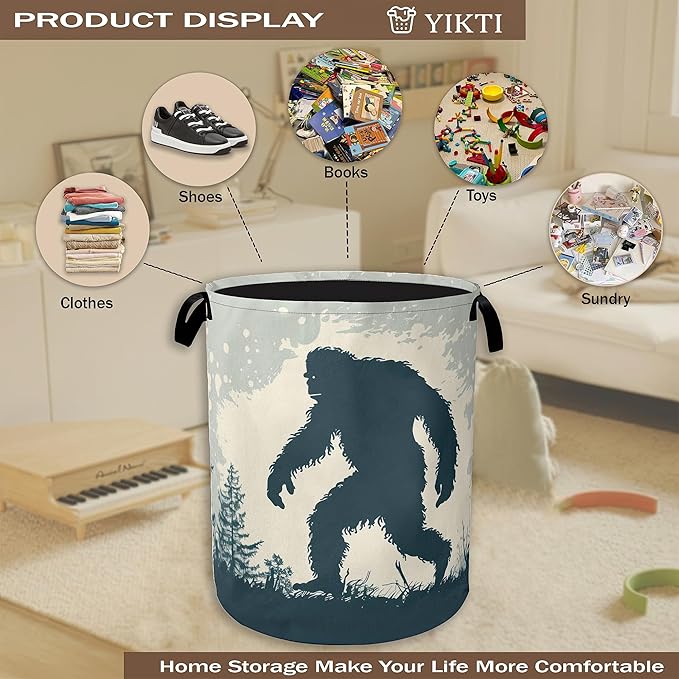Big Foot Laundry Hamper, Retro Forest Collapsible Laundry Baskets, Waterproof