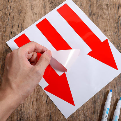 9 Pcs Red Arrow Stickers for Signs Directional Sign Arrows Decals Adhesive Arrow Sign Sticker Waterproof Floor Road Instruction Arrow Marking Stickers PVC Wall Marking Arrow Signs