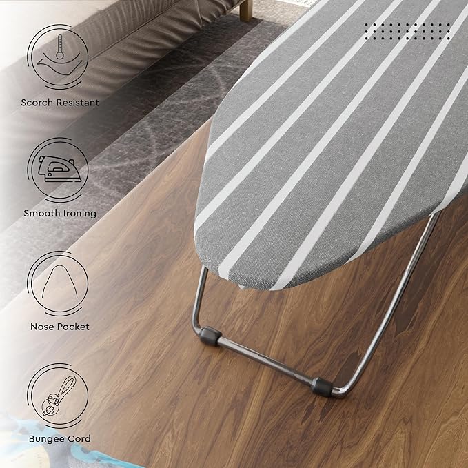 Encasa XO Ironing Board Cover and Pad 28"x12" - 4mm Felt Mini Iron Board Cover