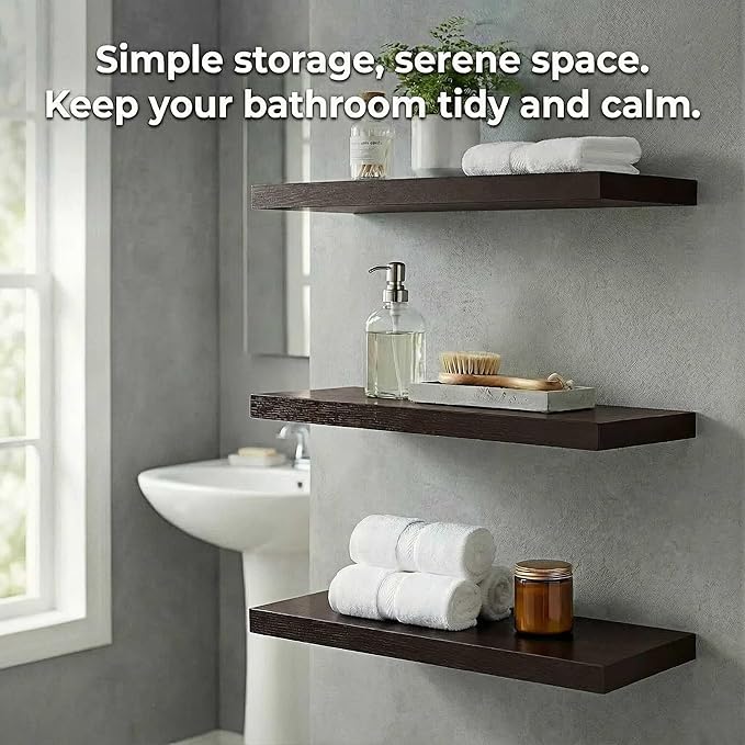 SAUMONIERES Floating Shelves Wall Shelf Solid Wood