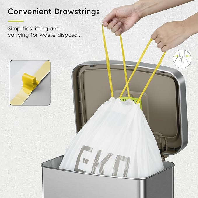 EKO 21 Gallon / 50-90 Liter, Extra-Strong Garbage Bags, Lemon Zest Scent