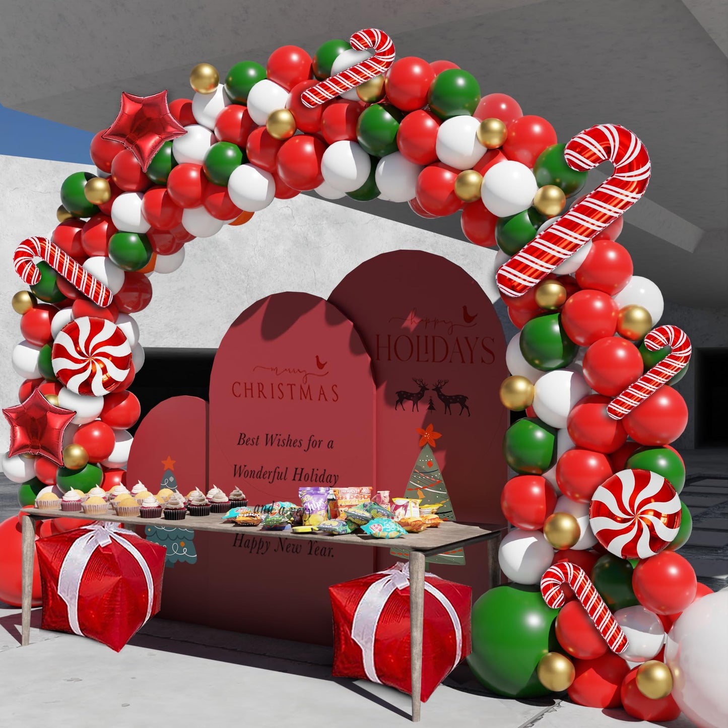 Christmas Balloon Arch Kit, 162PCS Christmas Balloon Garland