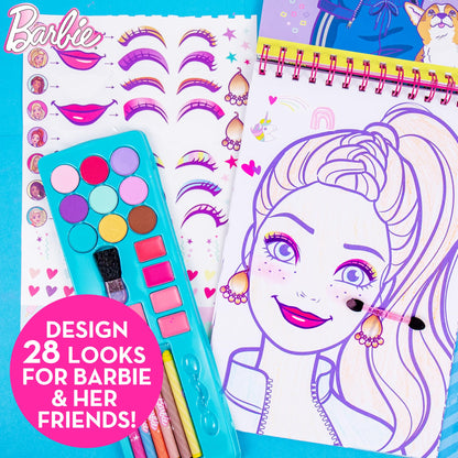 Horizon Group USA Barbie Magazine - Create Hair & Makeup Looks with 130+ Stencils, 180+ Stickers, Crayons & Pretend Makeup