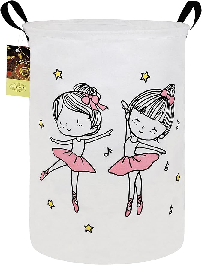 HUNRUNG Laundry Hamper, Large Canvas Fabric Lightweight Storage Basket Toy