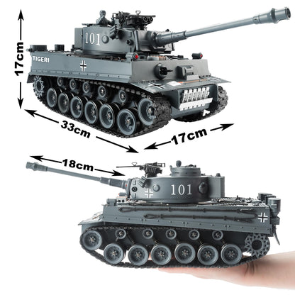 GOODS+GADGETS Remote Control RC German Tiger I 2.4GHz R/C Tank 1:16 scale model with shooting function, sound - RTR (Tiger I)
