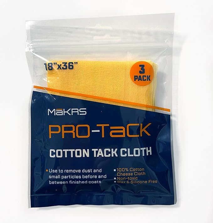 MāKRS 18" x 36" Pro-Tack Tack Cloth, Remove and Trap Dust Particles, 100% Cotton