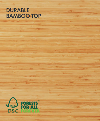 FlexiSpot E6 Bamboo 3-Stage Dual Motor Electric Standing Desk 55 x 28 Sit Stand Up Desk, Holds 220 lbs, Adjustable Height w/ Memory Presets, Solid Bamboo Desktop & White Frame, Ships in 2 Boxes