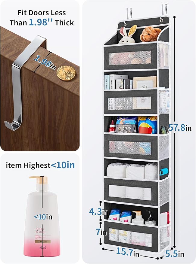 JARLINK Over the Door Organizer Storage, 5 shelf Hanging Organizer