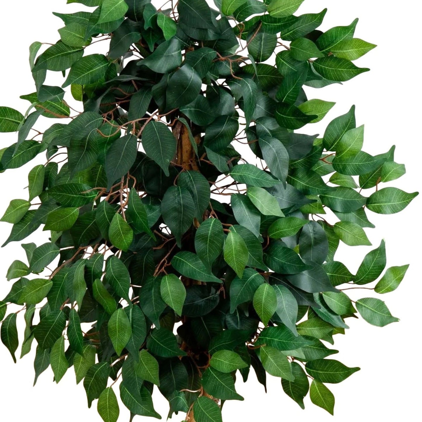 Nearly Natural 36in Triple Trunk Artificial Ficus Tree with Natural Wood Trunks, Fake Tree for Indoor Home Decor, Faux Ficus Plant in Black Nursery Pot