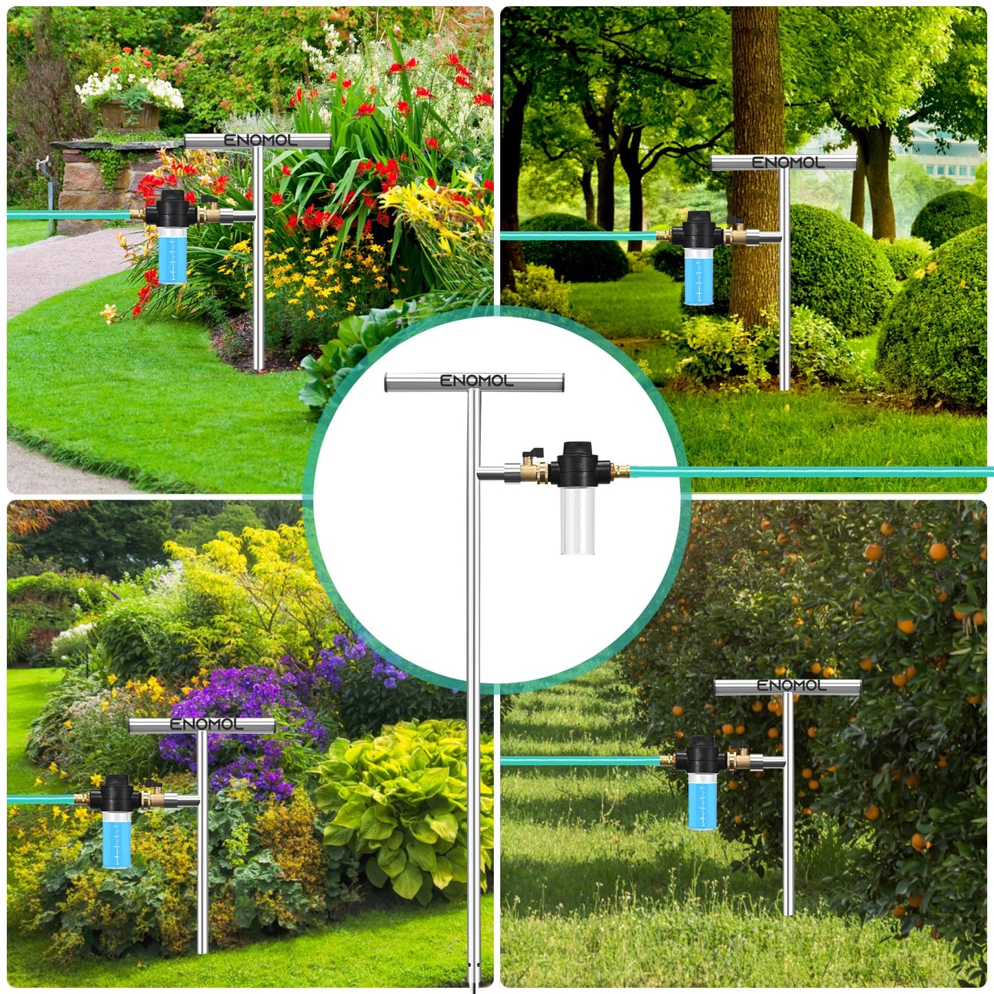 Stainless Steel Deep Root Tree Watering Tool,Root Feeder with Fertilizer Bottle Watering Wand Irrigation System Watering Stake,for Trees Bushes Shrubs Fruit Trees with Brass Valve T-Handle