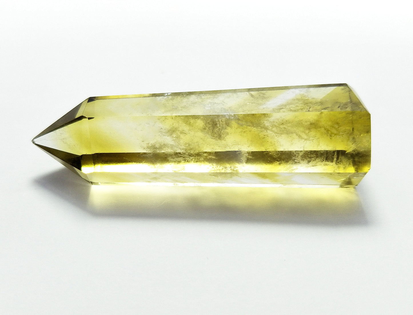 Natural Citrine Crystal Wand – Faceted & Pointed Yellow Quartz Prism Bar for Reiki, Chakra Meditation, Crystal Healing, Energy Work & Home Décor (1 Piece)