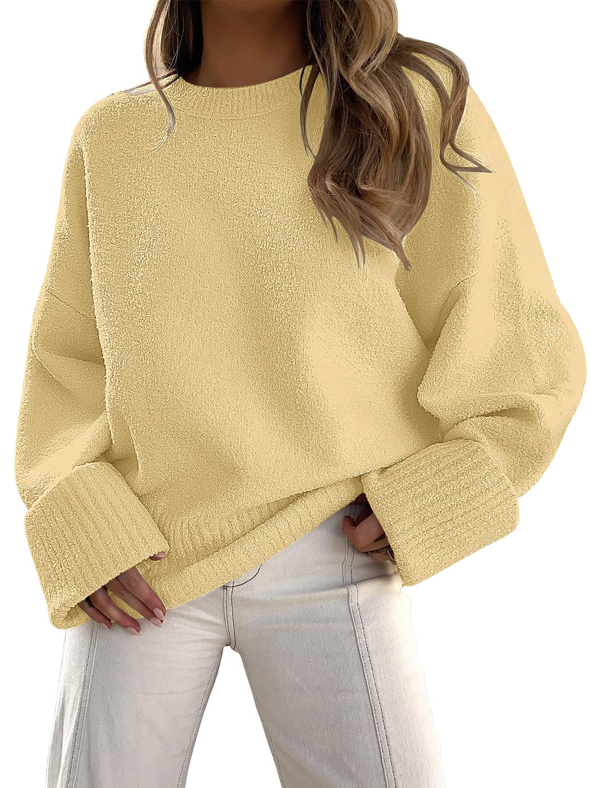 LILLUSORY Women's Oversized Sweaters Fuzzy Chunky Warm Pullover Sweater