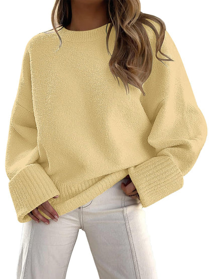 LILLUSORY Women's Oversized Sweaters Fuzzy Chunky Warm Pullover Sweater