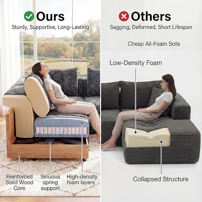 Welzona 75" loveseat Sofa, Comfy Chenille Love Seat, Wood Frame Small Couches