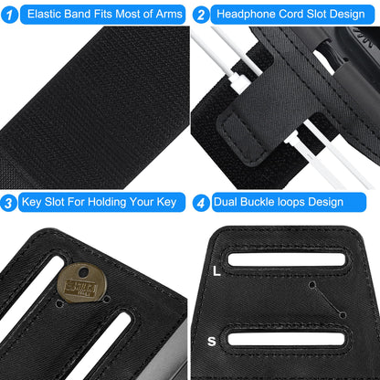 Newppon Cell Phone Running Armband - Detachable & 360° Rotatable Universal Cellphone Arm Band for iPhone 17 16 15 14 13 Pro Max Plus Samsung Galaxy Note S24 S23 for Workout Exercising Walking Jogging