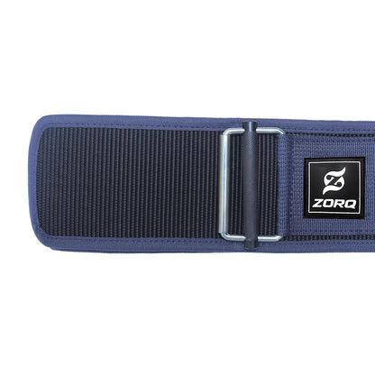 ZORQ Self-Locking Weight Lifting Belt - 4 Inch Wide Quick-Locking Gym Belt for Men & Women - Professional Weightlifting Belt for Olympic Lifting, CrossFit, Squats & Deadlifts - Back Support (Blue, Medium)