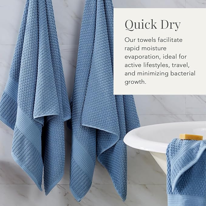 NY Loft 100% Cotton Towel Set 6 Piece | Super Soft & Absorbent Quick-Dry 2 Bath