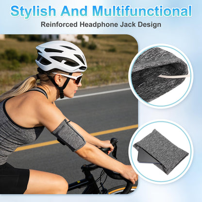 PATIKIL Sports Armband Sleeve, XL Size Universal Running Holder Arm Band with Zipper Pocket Lightweight Cell Phone Armband for All Phones Hiking Biking Jogging Gym, Blue