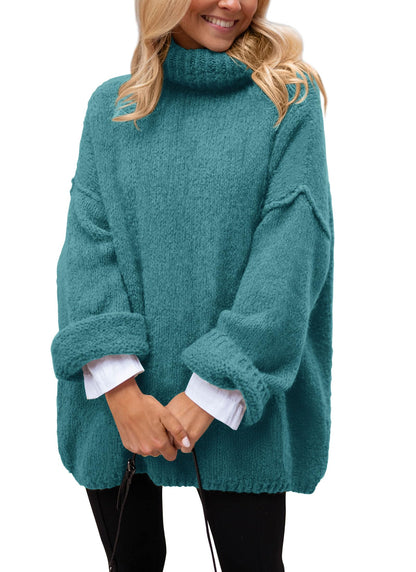 PRETTYGARDEN Oversized Sweaters for Women 2025 Chunky Turtleneck Sweater Fall Clothes Long Sleeve Tops Winter Clothing