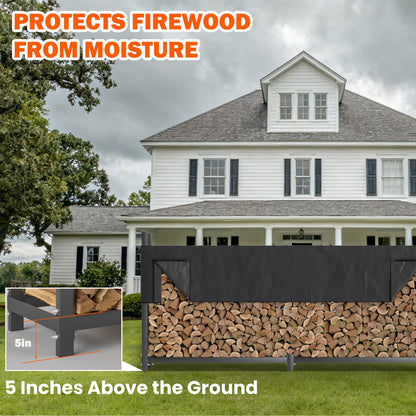 Ultrawall Heavy Duty Firewood Rack with Waterproof Cover, Freestanding Wood Log Holders for Firewood, Indoor/Outdoor Wood Storage Rack (6 ft)