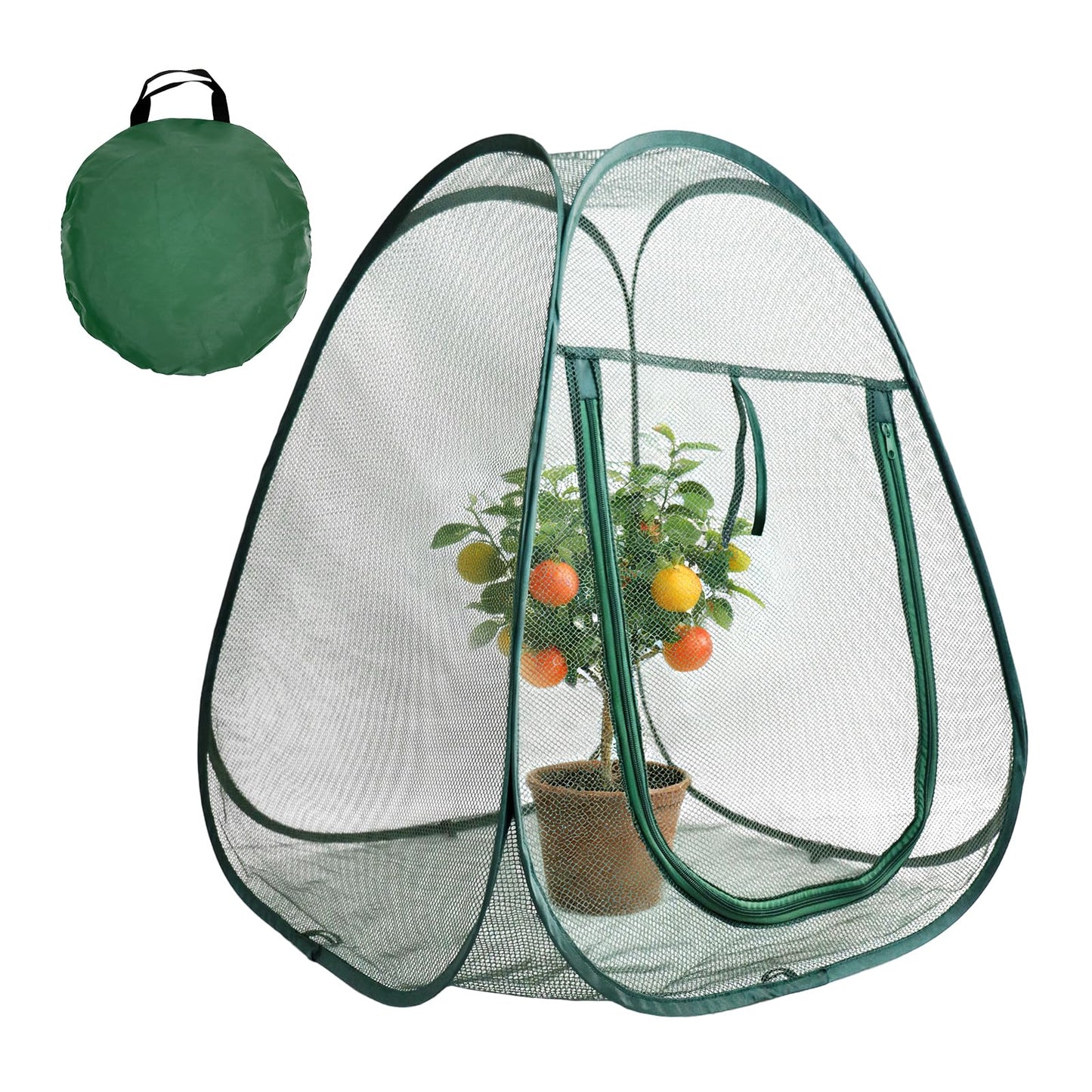 1PC Large Mesh Plant Protector Tent from Animals, 28X28X32Inch Pop Up Garden Netting Cover Green Crop Cage Plant Protection Tent to Protect Outdoor Potted Plants Flowers Fruits from Deer Birds Rabbit