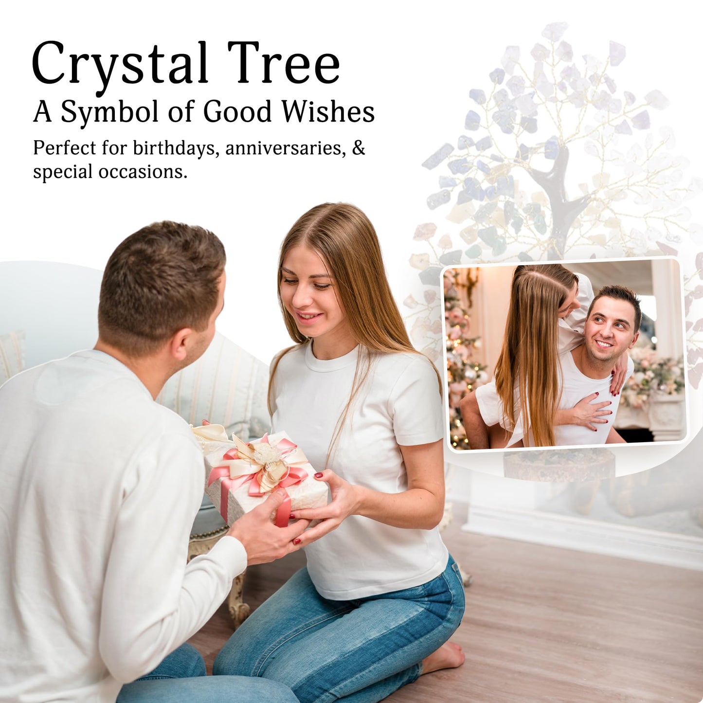 YATSKIA Amethyst Tree, Crystal Tree for Positive Energy, Amethyst Crystals, Gemstone Feng Shui Decor, Crystals and Healing Stones, Unique Home Decor Gifts