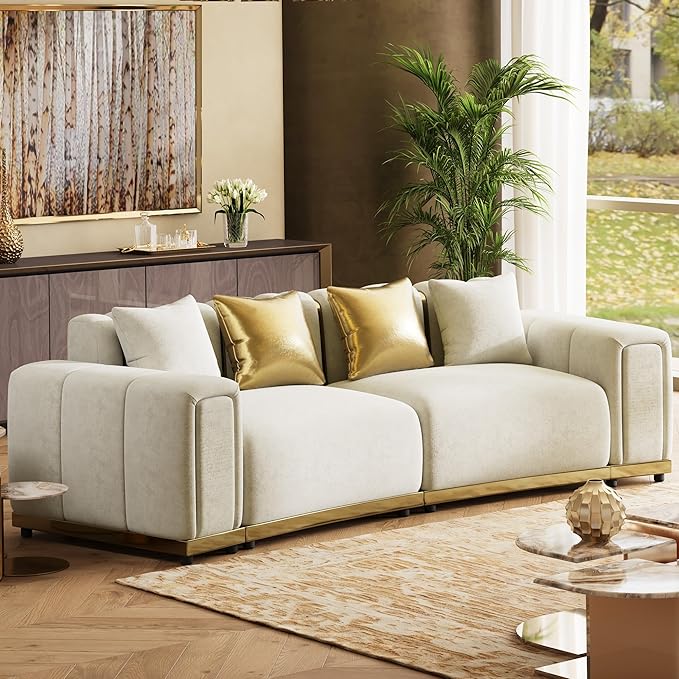 104" Oversized Velvet Chesterfield Couch